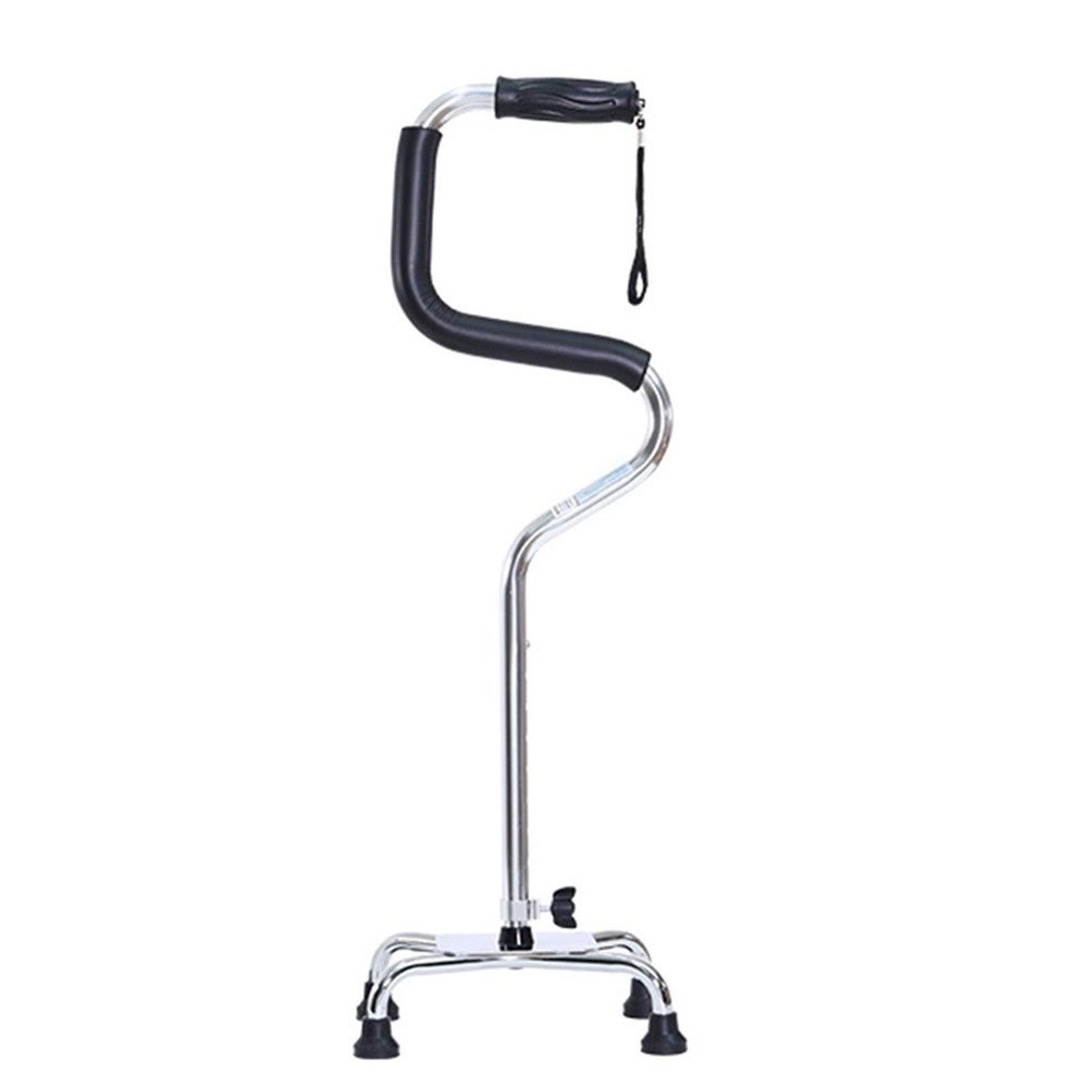 Walking Stick for Seniors Disabled Elderly Mobility Aids Cane Non-Slip Base Walking Canes 8 Files Adjustable Height ALGFree (Color : Silver)