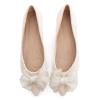 SAILING LU Bow-Knot Ballet Flats Womens Pointy Toe Flat Shoes Suede Dress Shoes Wear to Work Slip On Moccasins Apricot Size 9 view 2