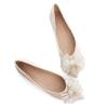 SAILING LU Bow-Knot Ballet Flats Womens Pointy Toe Flat Shoes Suede Dress Shoes Wear to Work Slip On Moccasins Apricot Size 9 view 3