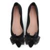 SAILING LU Bow-Knot Ballet Flats Womens Pointy Toe Flat Shoes Suede Dress Shoes Wear to Work Slip On Moccasins Black Size 6.5 view 3