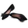SAILING LU Bow-Knot Ballet Flats Womens Pointy Toe Flat Shoes Suede Dress Shoes Wear to Work Slip On Moccasins Black Size 6.5 view 4