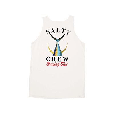 Salty Crew Tailed Tank White S - Men's Fashion Casual Sleeveless Tank Top T-Shirt Cotton - Regular Fit - Lifestyle Beach Apparel