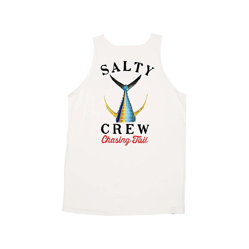 Salty Crew Tailed Tank White S - Men's Fashion Casual Sleeveless Tank Top T-Shirt Cotton - Regular Fit - Lifestyle Beach Apparel