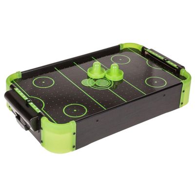 Out of the blue Party Game Air Hockey Mini Air Hockey Table Complete Play Set for Family Evenings and Party Rounds 50 x 31 x 9 cm