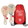 Wooden Paddle Ball (Set of 2) with Red Carry Bag Indoor Outdoor Toy: Fun and Classic Paddleball Game for Boys and Girls, Party Favor Toys Ages 4+ view 1