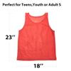12 pc Set Team Pinnies Vest - Nylon Mesh Vests Uniform for Youth, Kids, Boys & Girls - Basketball, Football, Soccer, All Sport Practice Jersey Pennies Scrimmage, Mesh Zip Backpack (Red & Light Blue) view 2