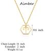 Aimber 18K Gold Plated Astrology Necklace for Women Jewelry,12 Zodiac Pendant Horoscope Constellations Necklace(Hexagon,Aries) view 2