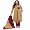 Miraan Women's Cotton Printed Readymade Salwar Suit Large Beige view 1