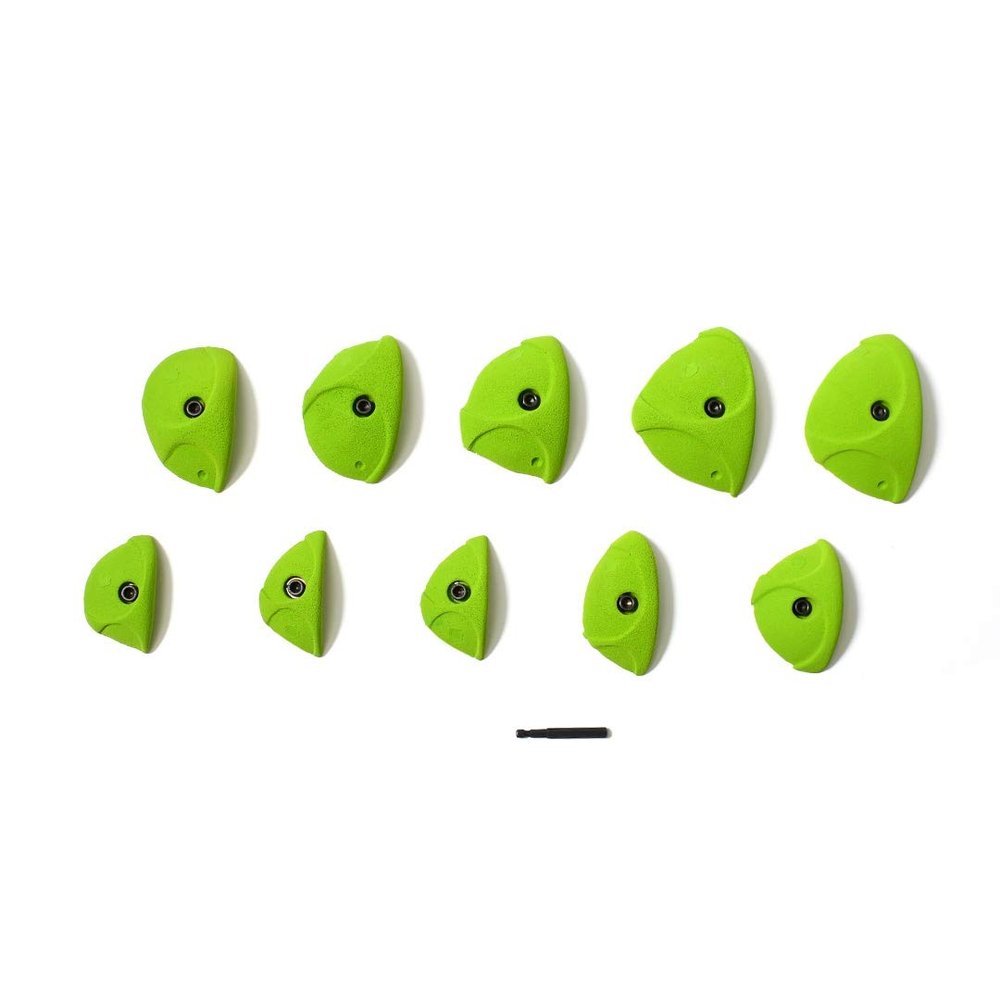 Escape Climbing 10-Hold Crimp Pack | 10 Intermediate Rock Climbing Holds for Indoor and Outdoor Home Walls | Easy to Install, Long Lasting Crimp Grips