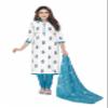 Miraan Women's Cotton Printed Readymade Salwar Suit Large Blue view 1
