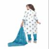 Miraan Women's Cotton Printed Readymade Salwar Suit Large Blue view 2