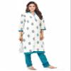 Miraan Women's Cotton Printed Readymade Salwar Suit Large Blue view 3