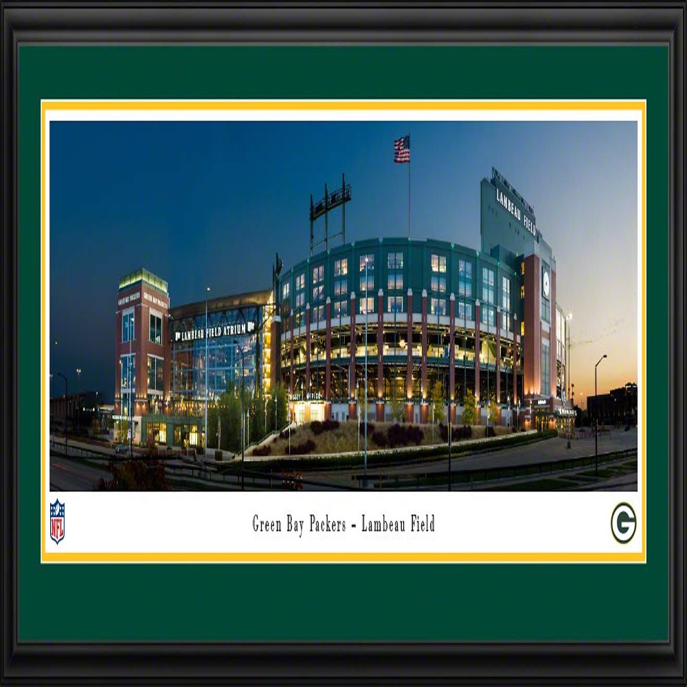 Lambeau Field, Home of the Green Bay Packers - 44x18-inch Double Mat, Deluxe Framed Picture by Blakeway Panoramas