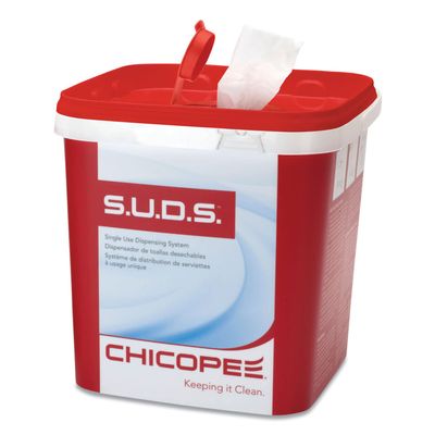 S.U.D.S Bucket with Lid, 7.5 X 7.5 X 8, Red/White, 6/Carton