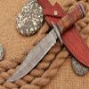 KE-01066-HK Custom and Handmade DAMASCUS Steel Hunting Knife with Damascus Guard with Leather Sheath view 2