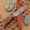 KE-01066-HK Custom and Handmade DAMASCUS Steel Hunting Knife with Damascus Guard with Leather Sheath view 4