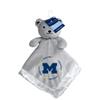 Baby Fanatic Toddler Security Bear Blanket, Michigan Wolverines, Plush Stuffed Animal, Gray view 1