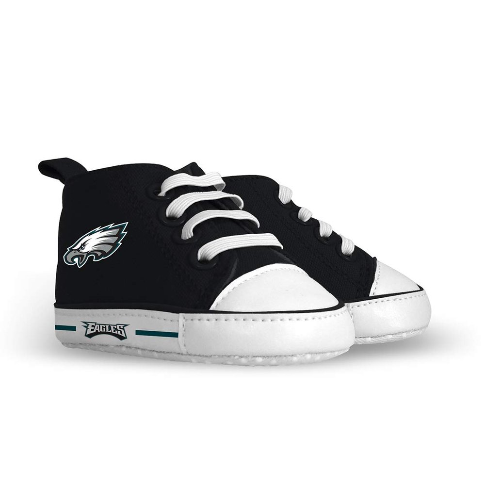 Baby Fanatic - NFL Baby Pre-Walkers Shoes Officially Licensed Philadelphia Eagles Football High Top Sneakers Soft Anti-Slip Soles Boys and Girls 0-6 Months Team Color