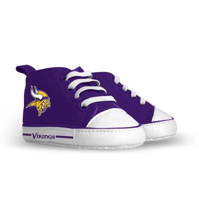 Baby Fanatic - NFL Baby Pre-Walkers Shoes Officially Licensed Minnesota Vikings Football High Top Sneakers Soft Anti-Slip Soles Boys and Girls 0-6 Months Multicolor