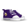 Baby Fanatic - NFL Baby Pre-Walkers Shoes Officially Licensed Minnesota Vikings Football High Top Sneakers Soft Anti-Slip Soles Boys and Girls 0-6 Months Multicolor view 1