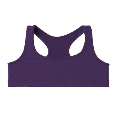 Kurve Girls Seamless Lightweight Racerback Sports Bra, Eggplant, Age 9-14