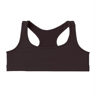 Kurve Girls Seamless Lightweight Racerback Sports Bra, Dark Choco, Age 9-14