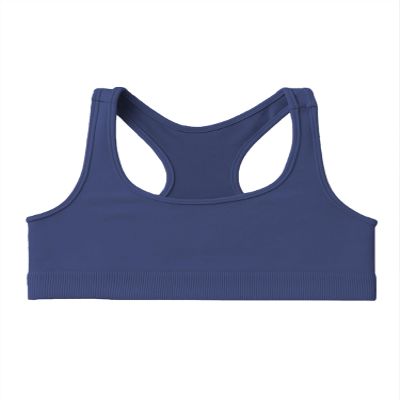 Kurve Girls Seamless Lightweight Stretchy Racerback Sports Bra, Navy, Age 9-14