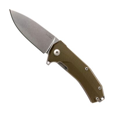 LionSTEEL KUR Folding EDC Pocket Knife, Full Sized Folder, Sleipner Steel Blade, G10 Handles  Lightweight Daily Carry Tool, Green G10 Stonewash Blade