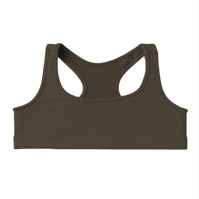 Kurve Girls Seamless Lightweight Racerback Sports Bra, Military, Age 9-14