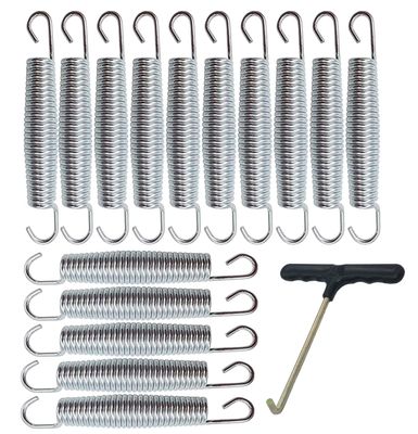 5.5 Inch(14cm) Trampoline Spring Heavy Spring Stainless Steel Galvanized Spring (10Pcs) and 1T-Hook