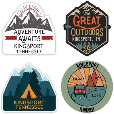 R and R Imports Kingsport Tennessee Souvenir 4-Inch Each Vinyl Decal Sticker 4-Pack