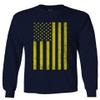 0170. Vintage Retro Distressed Yellow American Flag United States America USA Patriotic Military Style Men's Long Sleeve t Shirt (Characol, 2X Large) view 1