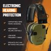 Walker's Razor Slim Shooter Electronic Hunting Folding Hearing Protection Earmuffs w/Noise Reduction and Sound Amplification, Green Patriot (2 Pack) view 3