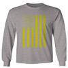 0170. Vintage Retro Distressed Yellow American Flag United States America USA Patriotic Military Style Men's Long Sleeve t Shirt (Light Gray 2X Large) view 1