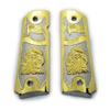 Custom Metal 1911 Grips Nickel Gold Full Size Bald Eagle USA Flag view 2