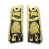 Custom Metal 1911 Grips Gold Black 1911 Full Size Bald Eagle USA Flag Grips view 1
