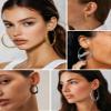 30mm Small Gold Plated Hoops Hypoallergenic Hoop Earrings For Women Earing Chic Trendy Thick Hoop Earrings view 3