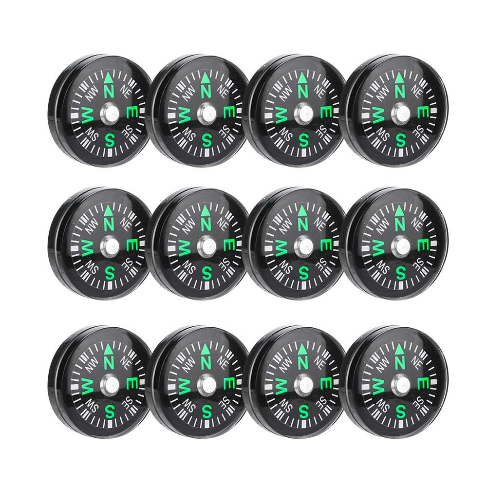 20mm 12pcs Mini Pocket Oil Filled Compass for Hiking Camping Outdoor Activities Accessory