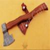 Tactical Combat Custom Made Damascus Steel Hunting Axe/Throwing Hatchets Smart Axe FBK-23112 / Camping & Hiking/Compact Axe/Heartwarming Gift (Natural Rose Wood) view 3