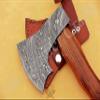 Tactical Combat Custom Made Damascus Steel Hunting Axe/Throwing Hatchets Smart Axe FBK-23112 / Camping & Hiking/Compact Axe/Heartwarming Gift (Natural Rose Wood) view 4