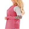 Andongnywell Women's Casual Color Block Tunic Tops Blouse Ladies Leopard Print Round Neck Long Sleeve T-Shirt (Pink,Medium) view 2