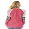Andongnywell Women's Casual Color Block Tunic Tops Blouse Ladies Leopard Print Round Neck Long Sleeve T-Shirt (Pink,Medium) view 3
