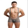 4UFIT Mens Athletic Supporters Sports Underwear Bodysuit Jumpsuit Wrestling Singlet Boxers Gray view 2