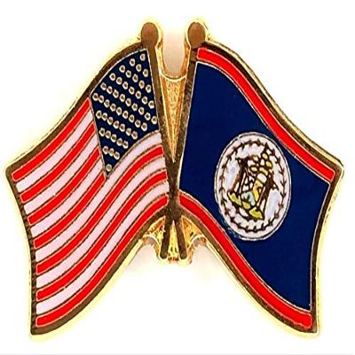 Belize Friendship Double Flag Lapel Pin US Crossed Emblem Tie and Hat Pin Badge