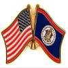 Belize Friendship Double Flag Lapel Pin US Crossed Emblem Tie and Hat Pin Badge view 1