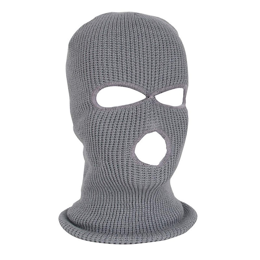 Balaclava Face Mask 3-Hole for Cold Weather, Winter Ski Mask for Men and Women Thermal Cycling Mask MK3 Gray