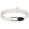 Buyless Fashion Kids Toddlers Baby Adjustable Elastic Dress Stretch Belt with Silver Buckle - 5096-Ivory view 1