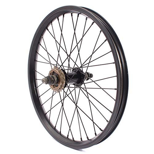 KHE 18 Inch BMX Rear Wheel 14 mm Black Anodised Aluminium TDI Rim 36 Hole 16Z Sprocket