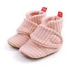 Ohwawadi Baby Booties Infant Baby Slippers Soft Newborn Crib Shoes Stripes Socks Shoes First Walkers Pink 12-18 Months view 2