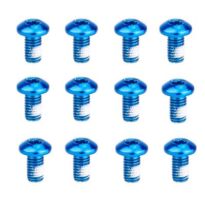 Coret Blue 12pcs Mountain Bike Disc Brake Rotor Bolts MTB Bicycle M510mm Screws Stainless Steel T25 Cycle Bicycle Brake Disc Bolts Screw - Set of 12